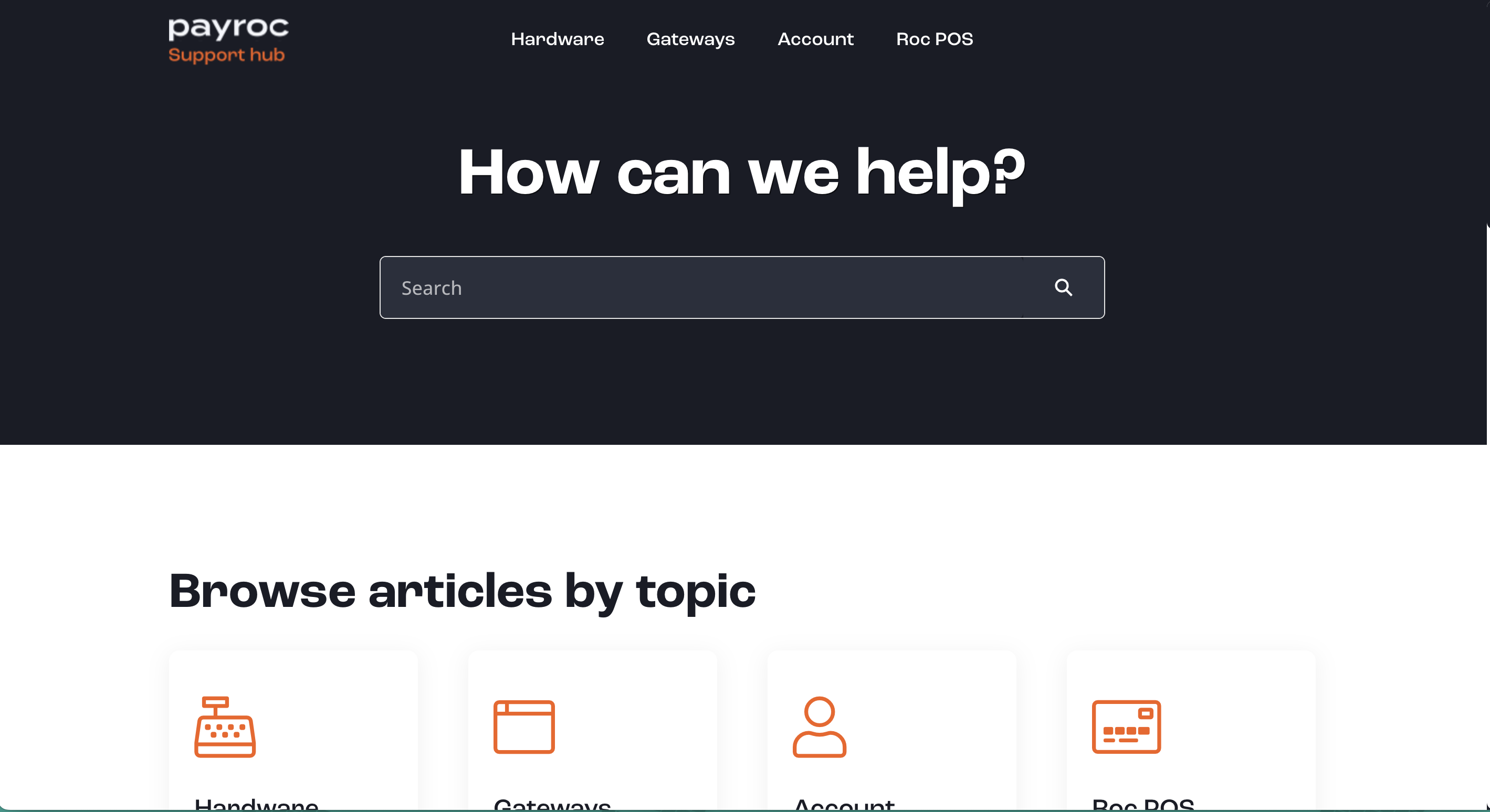 Payroc Support Hub platform